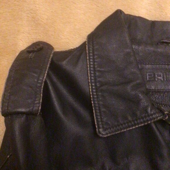 Men's Leather Jacket Black Distressed Leather US Size XL - Picture 8 of 10